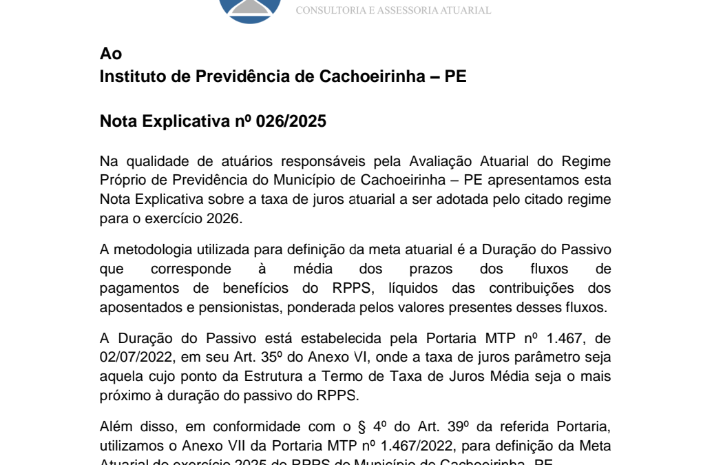 Relatório Meta Atuarial de 2026